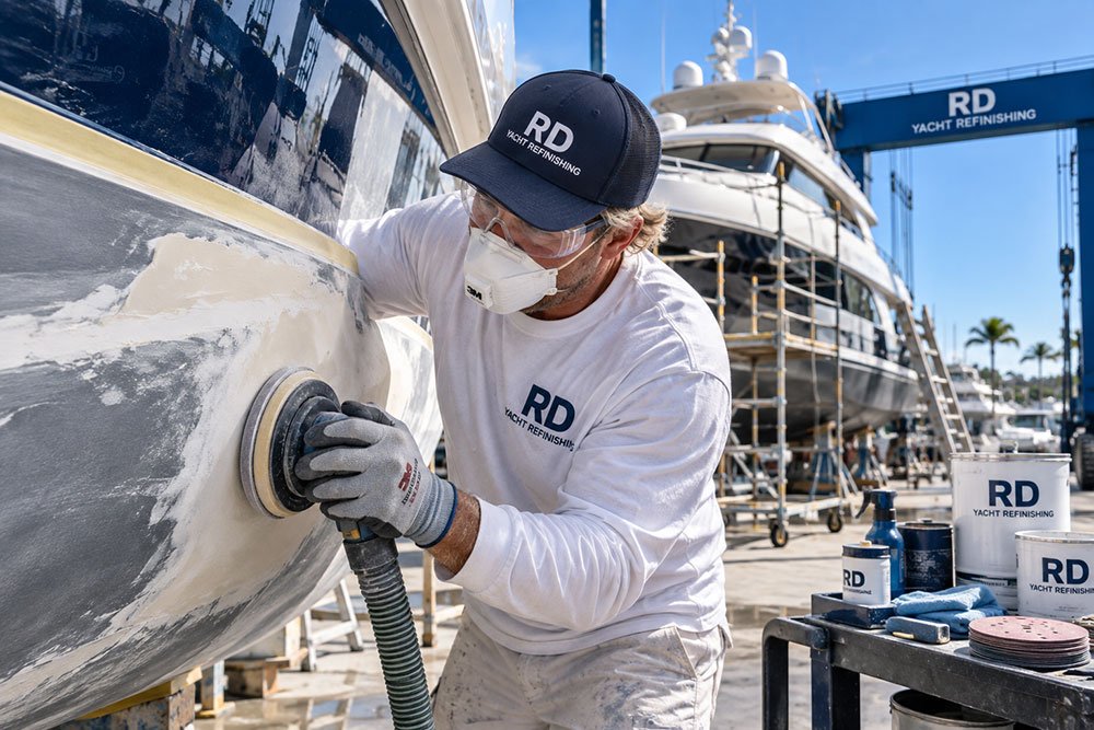 RD Yacht Refinishing professional boat and yacht refinishing work in Fort Lauderdale