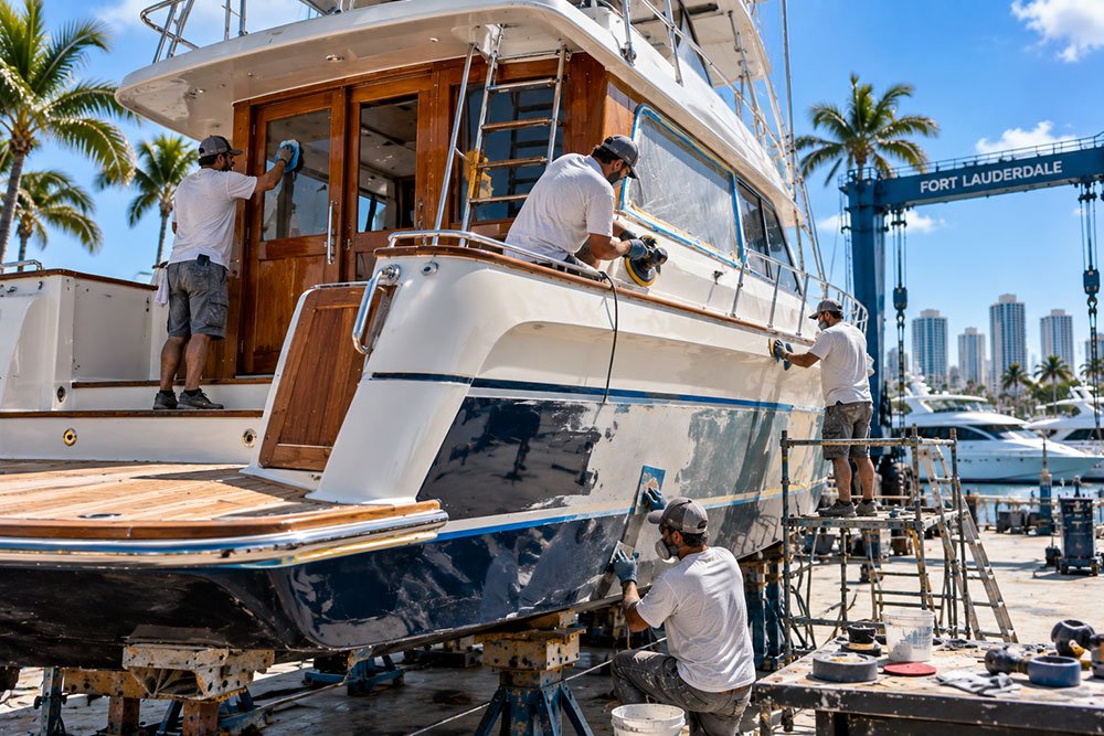 Boat refinishing project by RD Yacht Refinishing